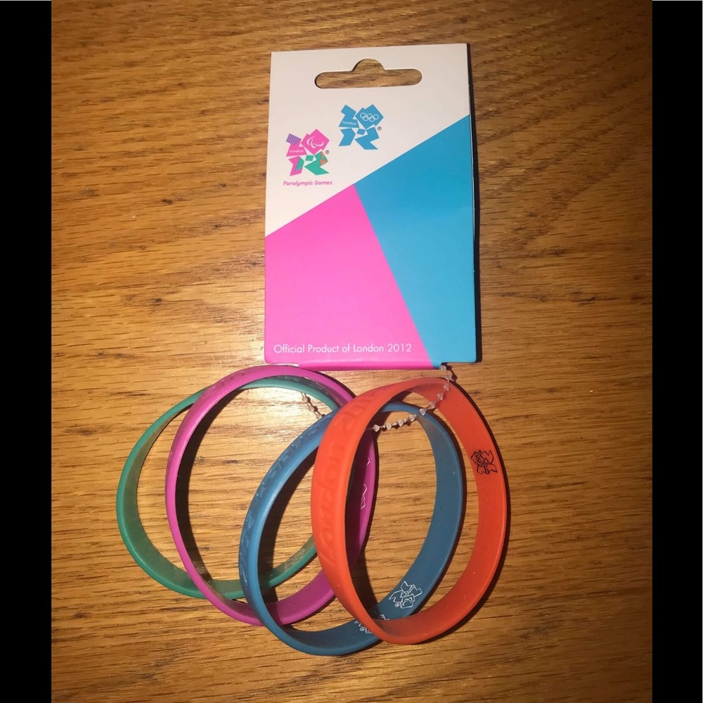 4 London 2012 Olympic Wristbands. Never been used.